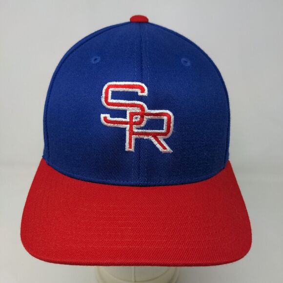 Pacific Headwear Men's Fitted Hat Blue Red Size S/M Embroidered SR Logo - Picture 3 of 11